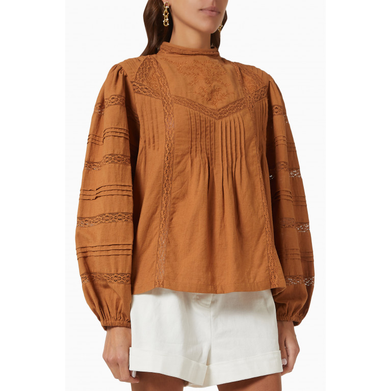 Ministry Of Style - Loom Blouse in Linen Brown