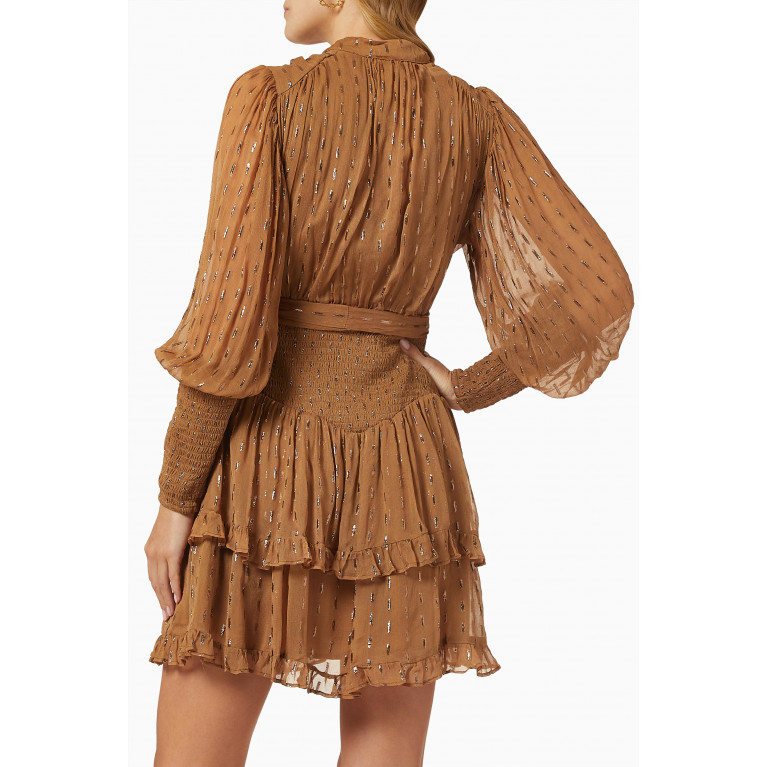 Ministry Of Style - Mist Mini Dress in Lurex Chiffon Brown