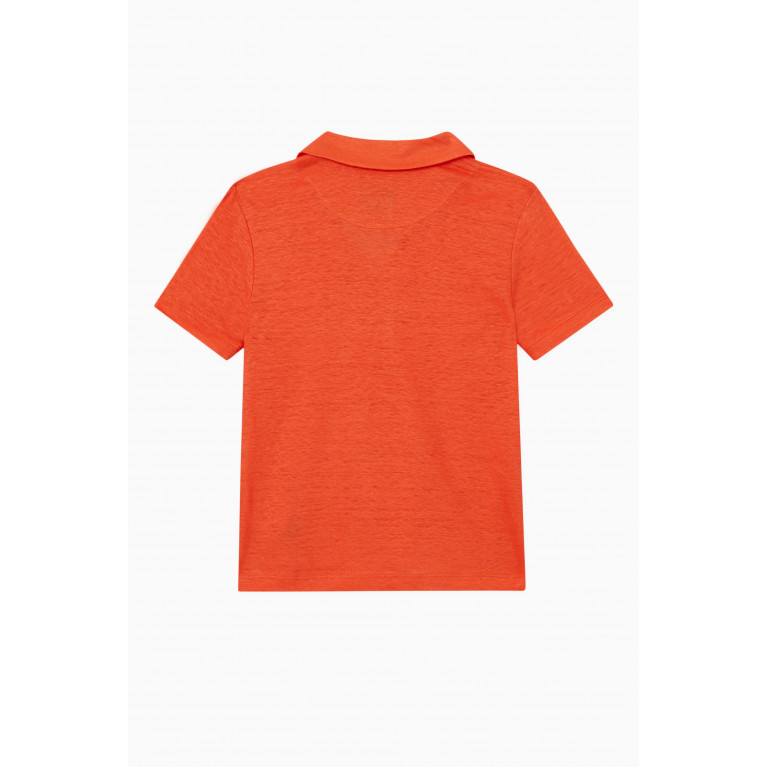 Vilebrequin - Logo Detail Polo in Linen Orange
