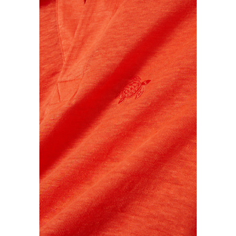 Vilebrequin - Logo Detail Polo in Linen Orange