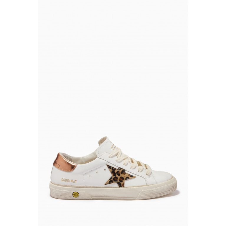 Golden Goose Deluxe Brand - May Leopard Star Sneakers in Leather