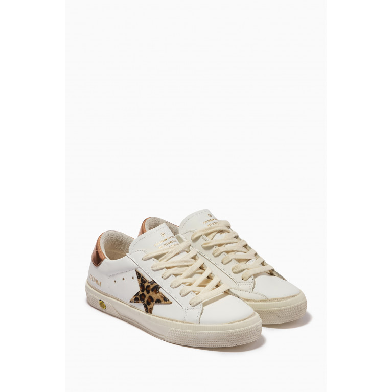 Golden Goose Deluxe Brand - May Leopard Star Sneakers in Leather