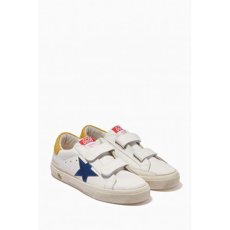 Golden Goose Deluxe Brand - May School Laminated Star Sneakers in Leather