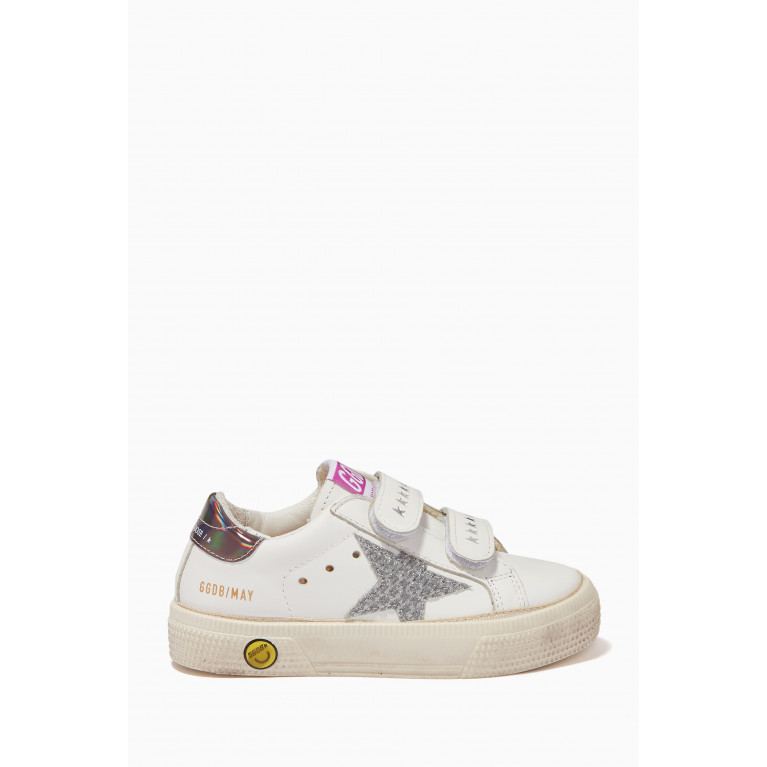 Golden Goose Deluxe Brand - May School Glitter Star Sneakers in Leather