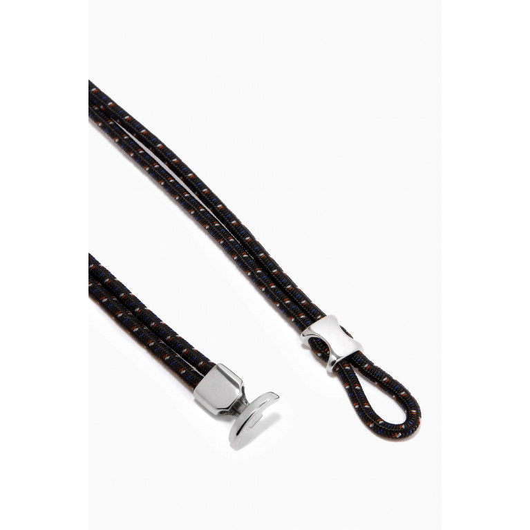 Miansai - Orson Loop Bungee Rope Bracelet in Sterling Silver & Nylon Black