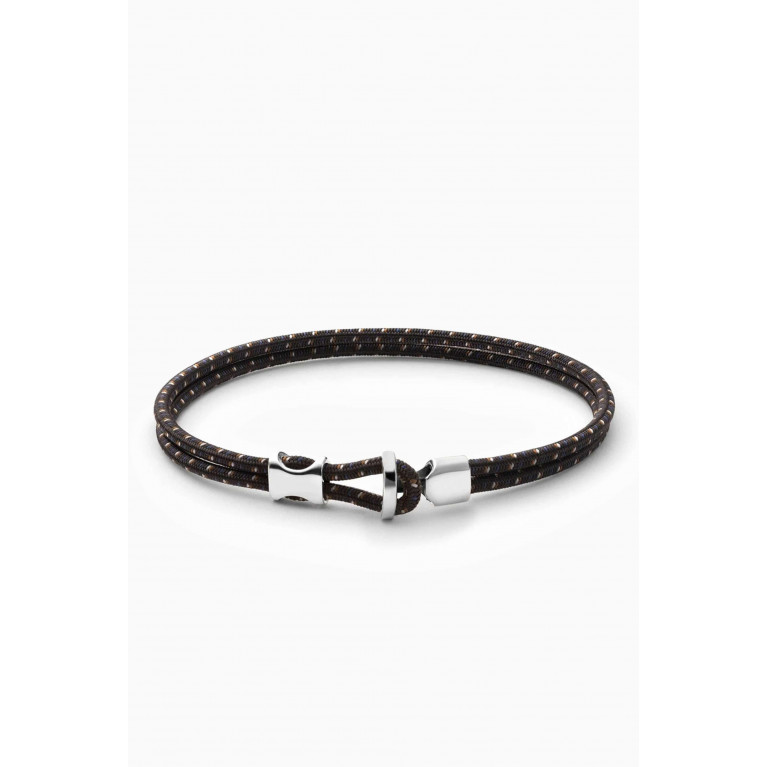 Miansai - Orson Loop Bungee Rope Bracelet in Sterling Silver & Nylon Black