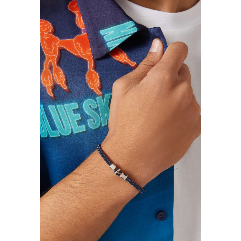 Miansai - Orson Loop Bungee Rope Bracelet in Sterling Silver & Nylon Blue