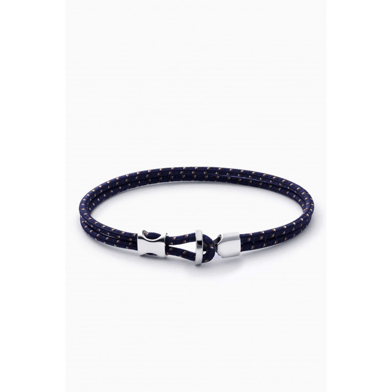 Miansai - Orson Loop Bungee Rope Bracelet in Sterling Silver & Nylon Blue