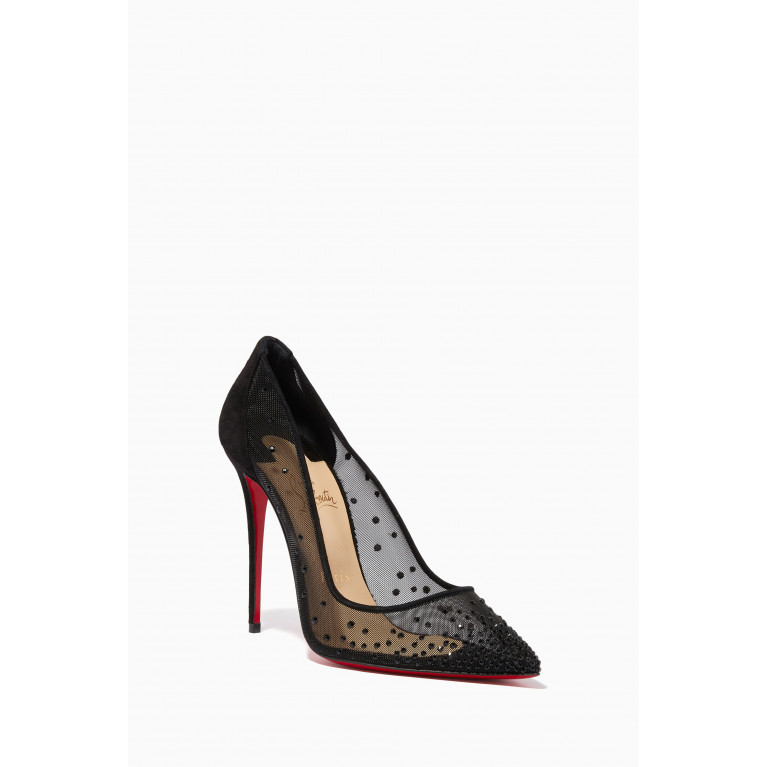 Christian Louboutin - Follies Strass 100 Pumps in Mesh & Suede