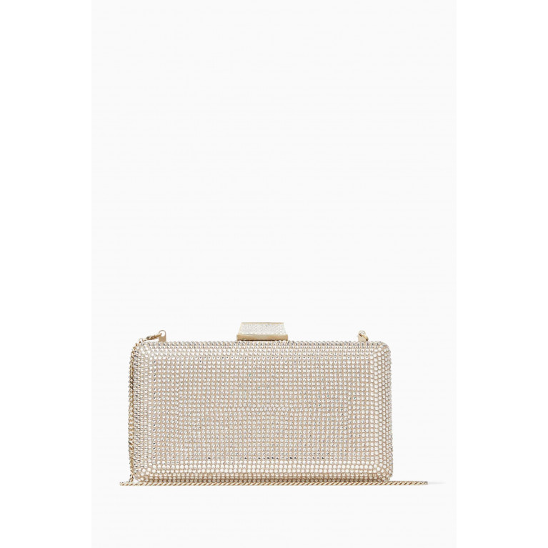 Jimmy Choo - Small Clemmie Clutch in Crystal-embellished Satin