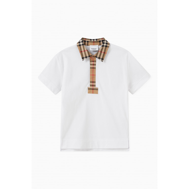 Burberry - Contrast Collar Polo Shirt in Cotton