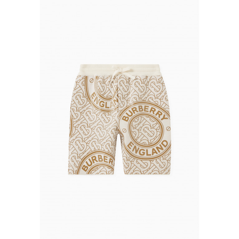 Burberry - Logo Print Shorts in Wool Blend
