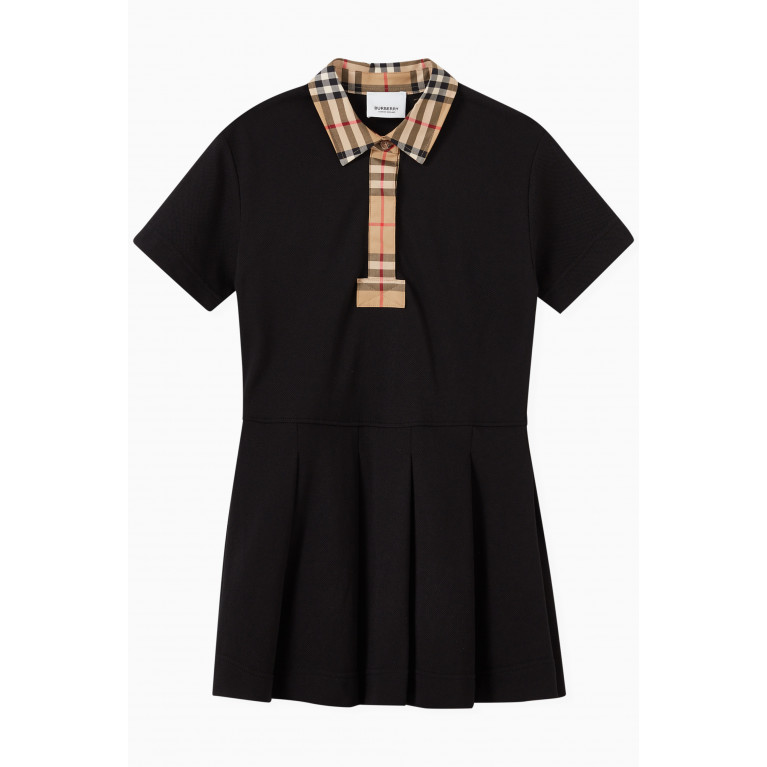 Burberry - Contrast Collar Polo Shirt Dress in Cotton