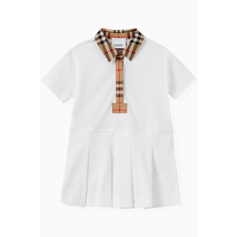 Burberry - Contrast Collar Polo Shirt Dress in Cotton