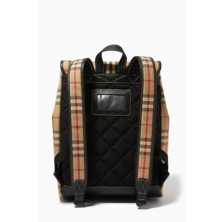 Burberry - Check Print Backpack in Cotton
