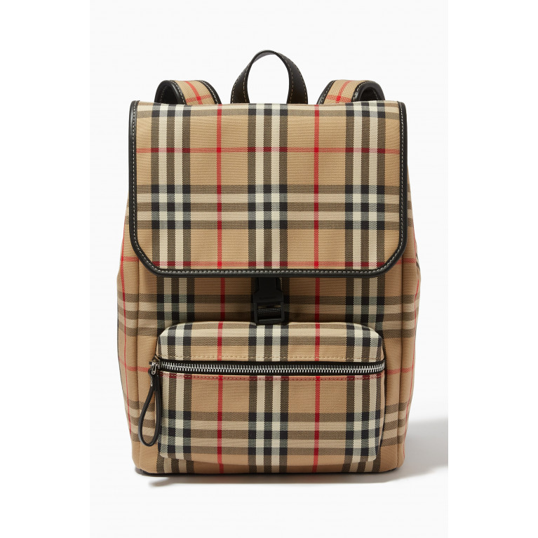Burberry - Check Print Backpack in Cotton