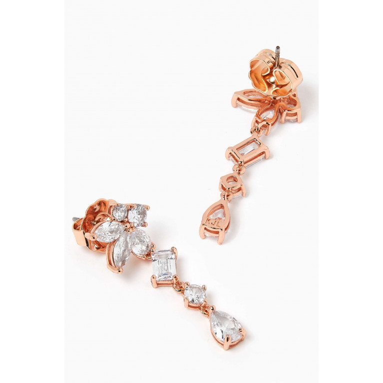 CZ by Kenneth Jay Lane - Cluster CZ Drop Earrings in Rose Gold-plated Brass Rose Gold