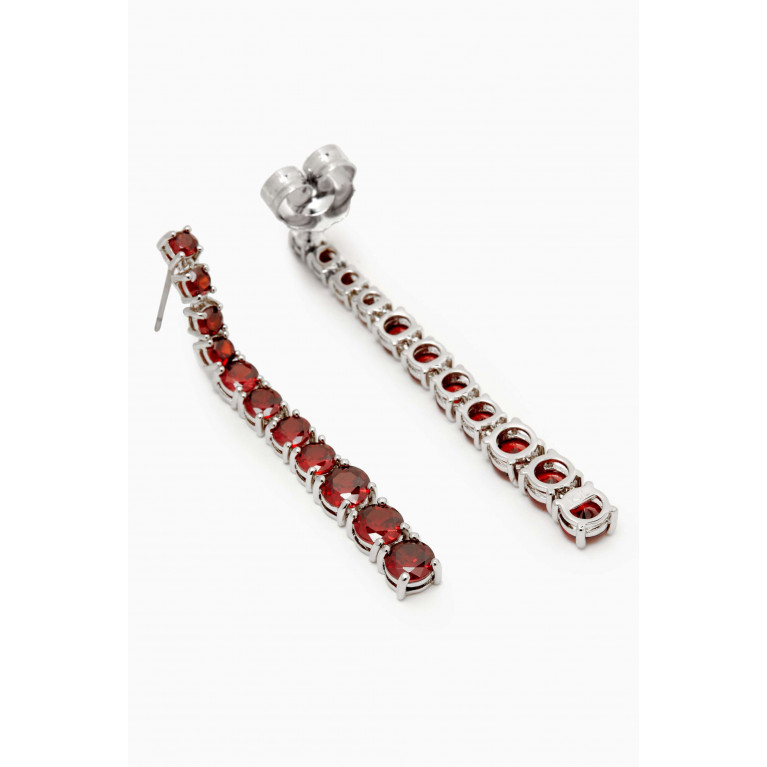 CZ by Kenneth Jay Lane - Round Graduated CZ Drop Earrings Red
