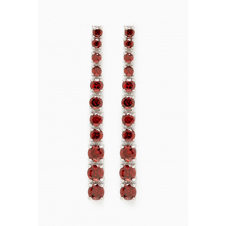 CZ by Kenneth Jay Lane - Round Graduated CZ Drop Earrings Red
