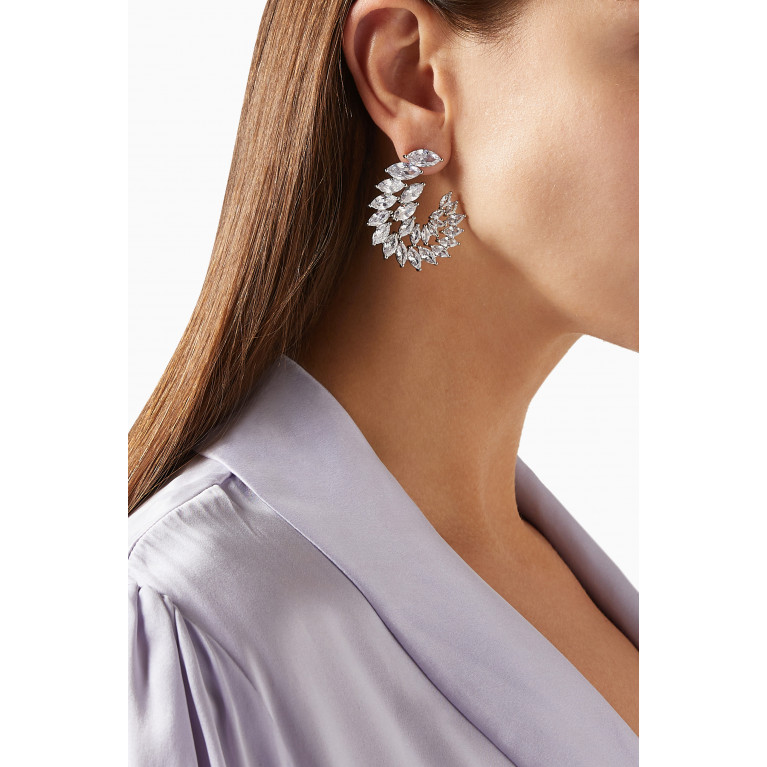 CZ by Kenneth Jay Lane - Marquis Curved Earrings