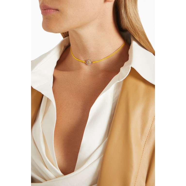 Yvonne Leon - Cord Soleil Diamond & Citrine Necklace in 9kt Yellow & White Gold