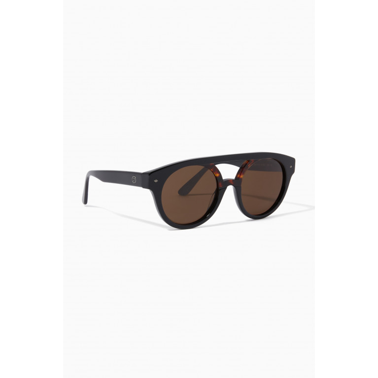 Giorgio Armani - Round Frame Sunglasses in Acetate Brown
