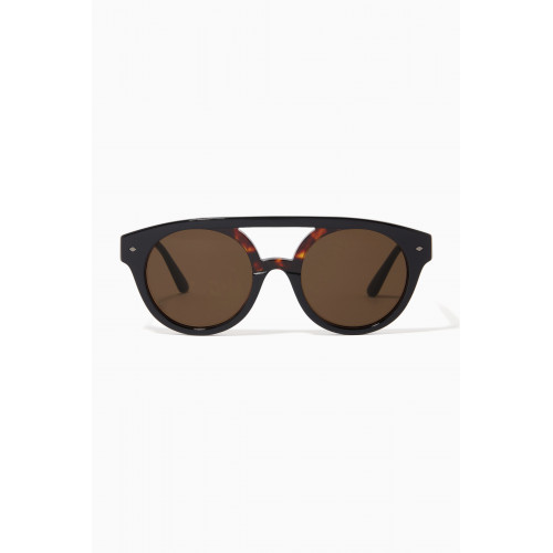 Giorgio Armani - Round Frame Sunglasses in Acetate Brown
