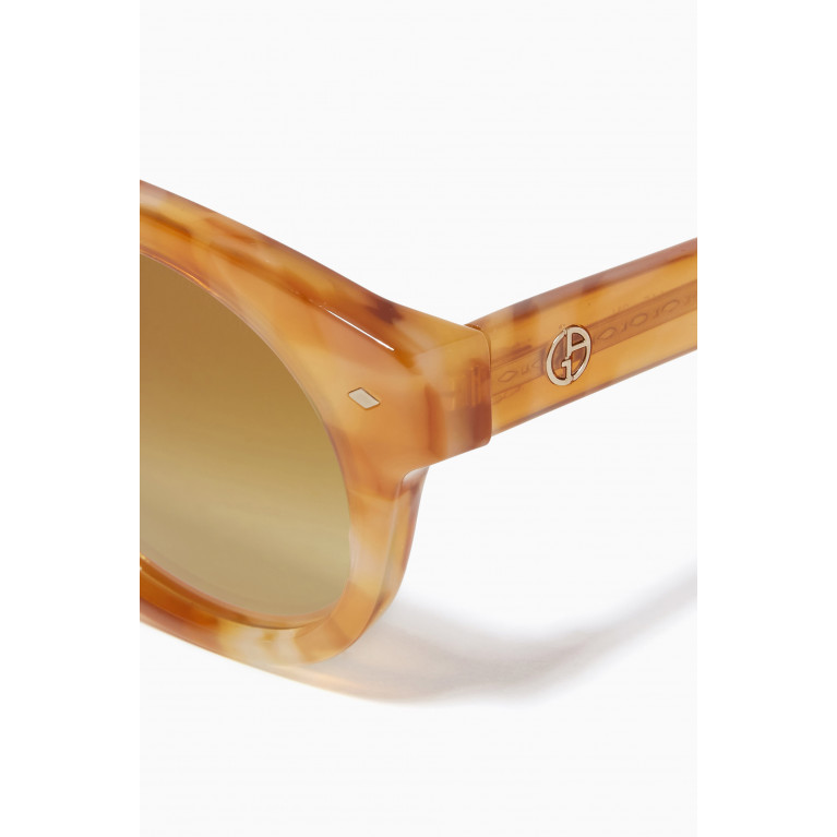Giorgio Armani - Round Frame Sunglasses in Acetate Yellow