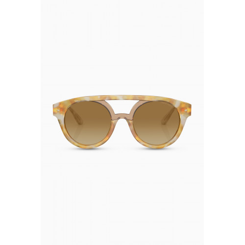 Giorgio Armani - Round Frame Sunglasses in Acetate Yellow