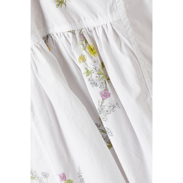 Ganni - Floral Print Dress in Cotton Poplin