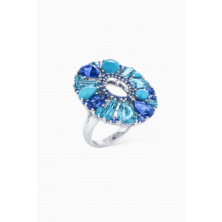 Garrard - Blaze Sapphire Ring in 18kt White Gold
