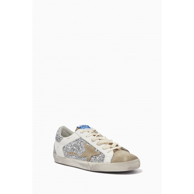 Golden Goose Deluxe Brand - Super Star Glitter Sneakers in Leather