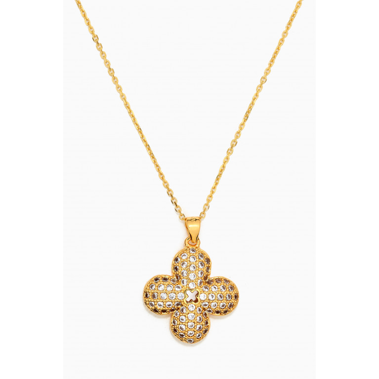 The Jewels Jar - Clover Flower Pendant Necklace in 18kt Gold-plated Sterling Silver