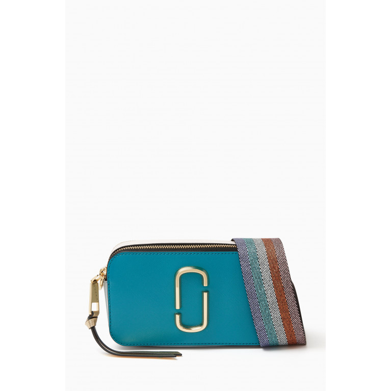 Marc Jacobs - The Colour-block Snapshot Crossbody Bag in Leather Blue