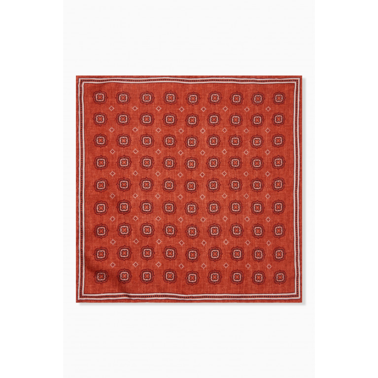 Brunello Cucinelli - Geometric Motif Pocket Square in Silk