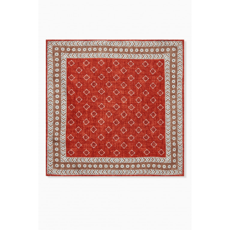 Brunello Cucinelli - Geometric Pattern Pocket Square in Silk