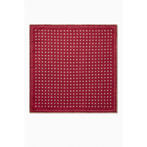 Brunello Cucinelli - Reversible Geometric Motif Pocket Square in Silk