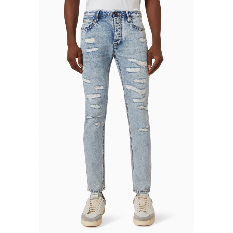 Emporio Armani - Slim-fit Distressed Jeans in Denim