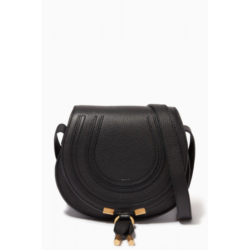 Chloé - Small Marcie Saddle Bag in Grained Calfskin Black
