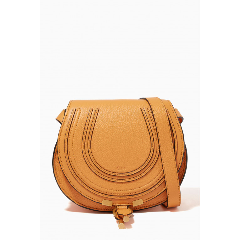 Chloé - Small Marcie Saddle Bag in Grained Calfskin Brown