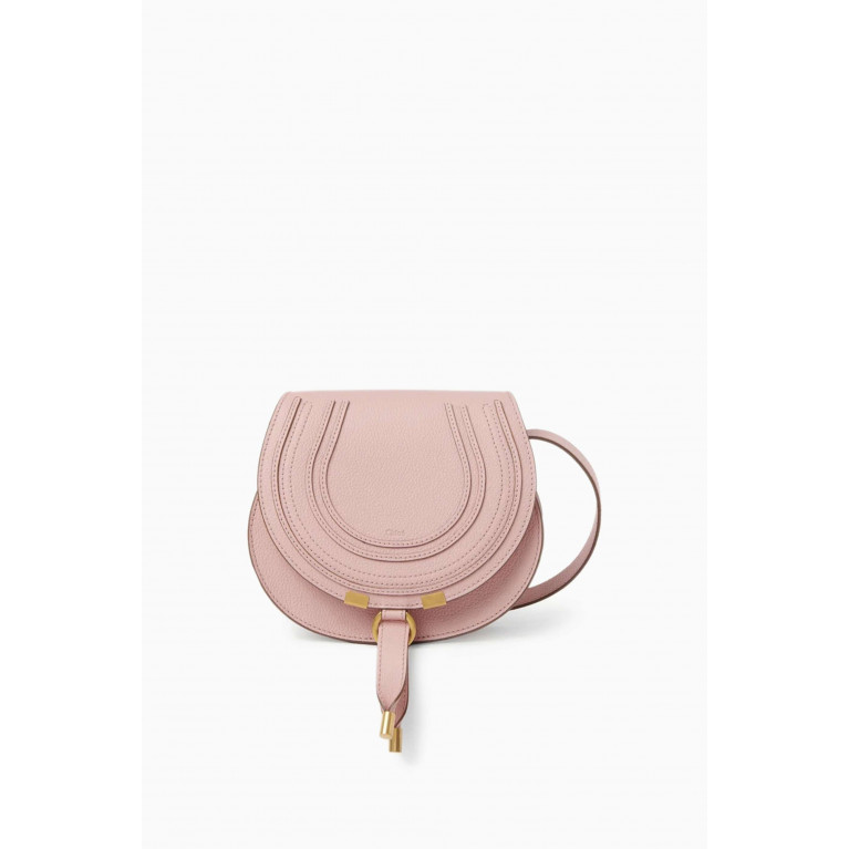 Chloé - Small Marcie Saddle Bag in Grained Calfskin Pink