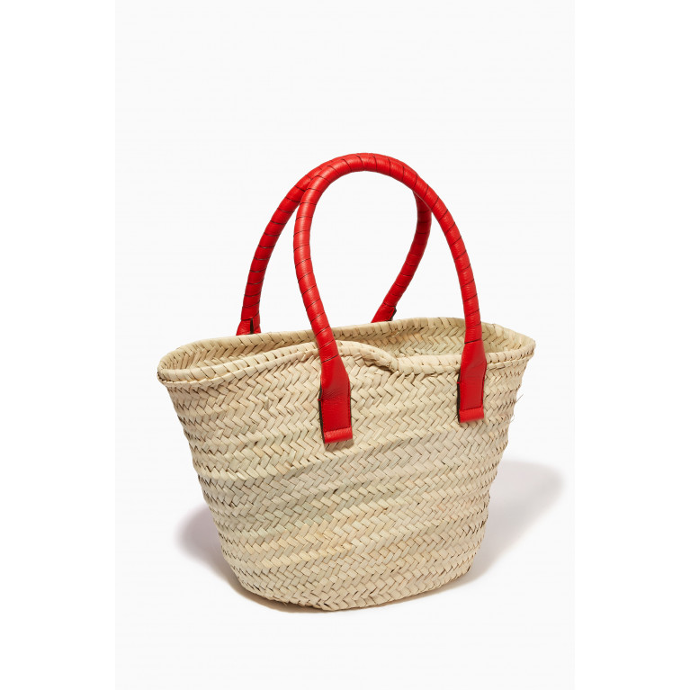 Chloé - Medium Marcie Basket Bag in Raffia & Grained Calfskin