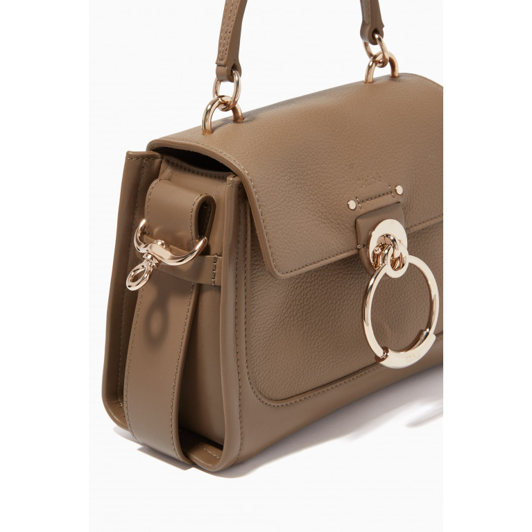 Chloé - Mini Tess Day Bag in Grained Calfskin Brown