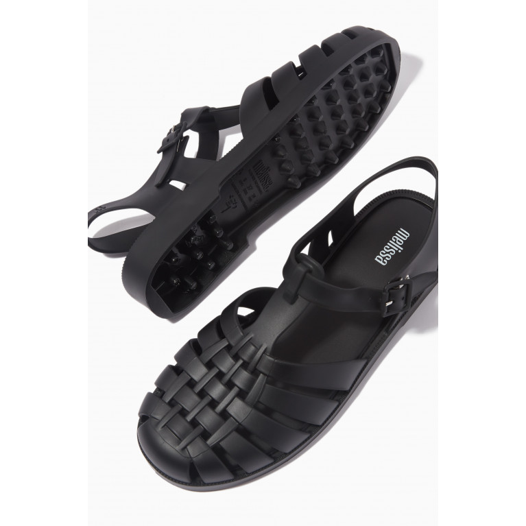 Melissa - Possession Matte Flat Sandals in Melflex™ Black