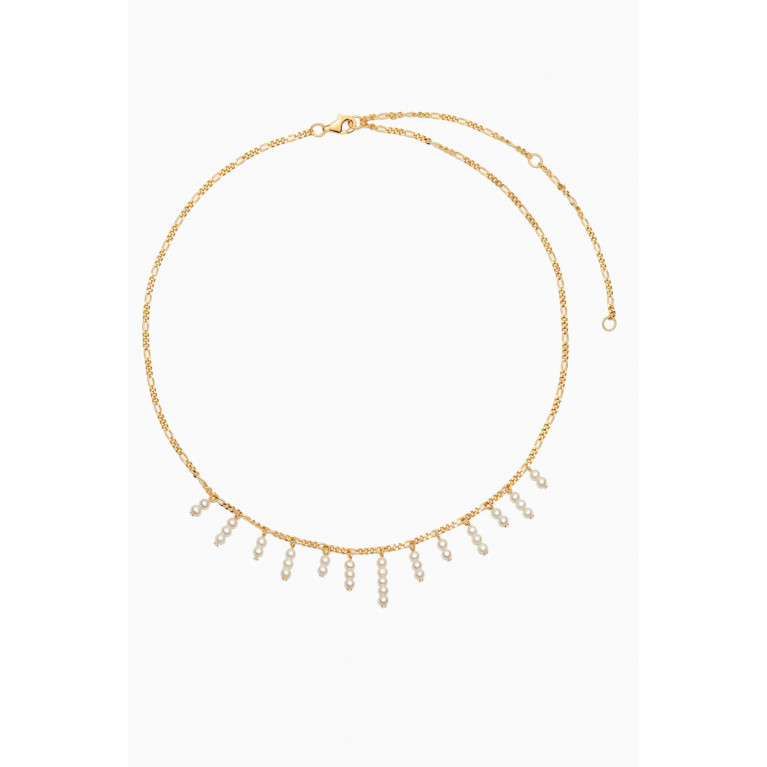 Awe Inspired - Multi Pearl Shaker Necklace in 14kt Yellow Gold Vermeil
