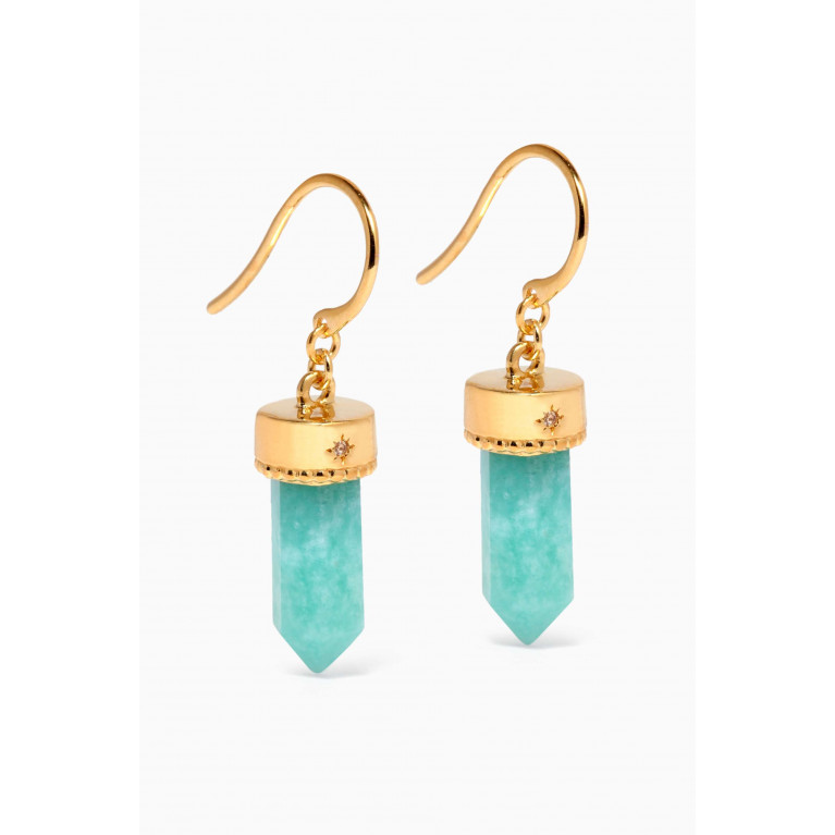 Awe Inspired - Amazonite Wire Earrings in 14kt Yellow Gold Vermeil