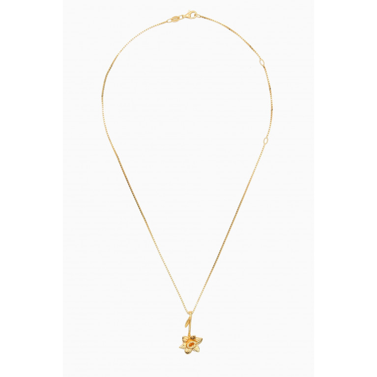 Awe Inspired - Daffodil Necklace in 14kt Yellow Gold Vermeil