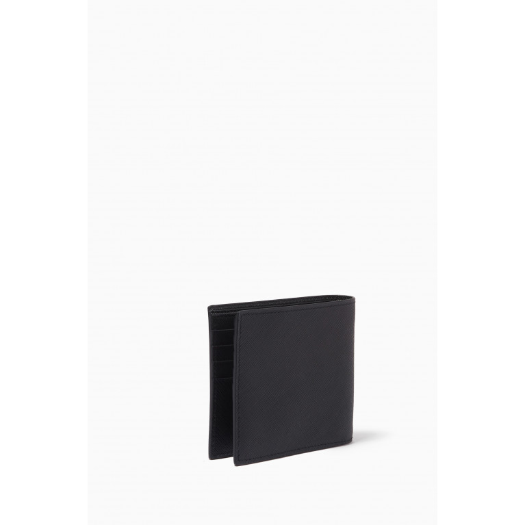 Prada - Embossed Logo Wallet in Saffiano Leather Black