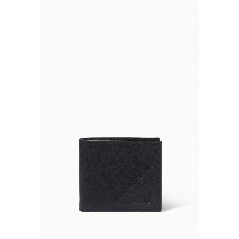 Prada - Embossed Logo Wallet in Saffiano Leather Black