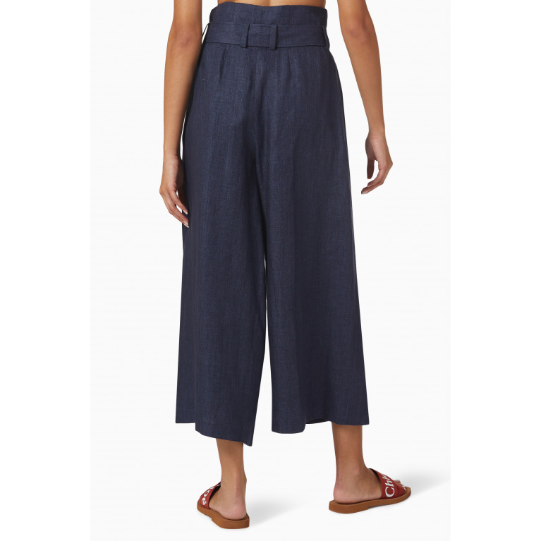 Chloé - Belted Culottes in Washed Linen